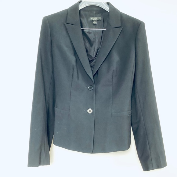 Ann Taylor 2 PC Petite Navy Tropical Wool Suit - 6P - Picture 2 of 6